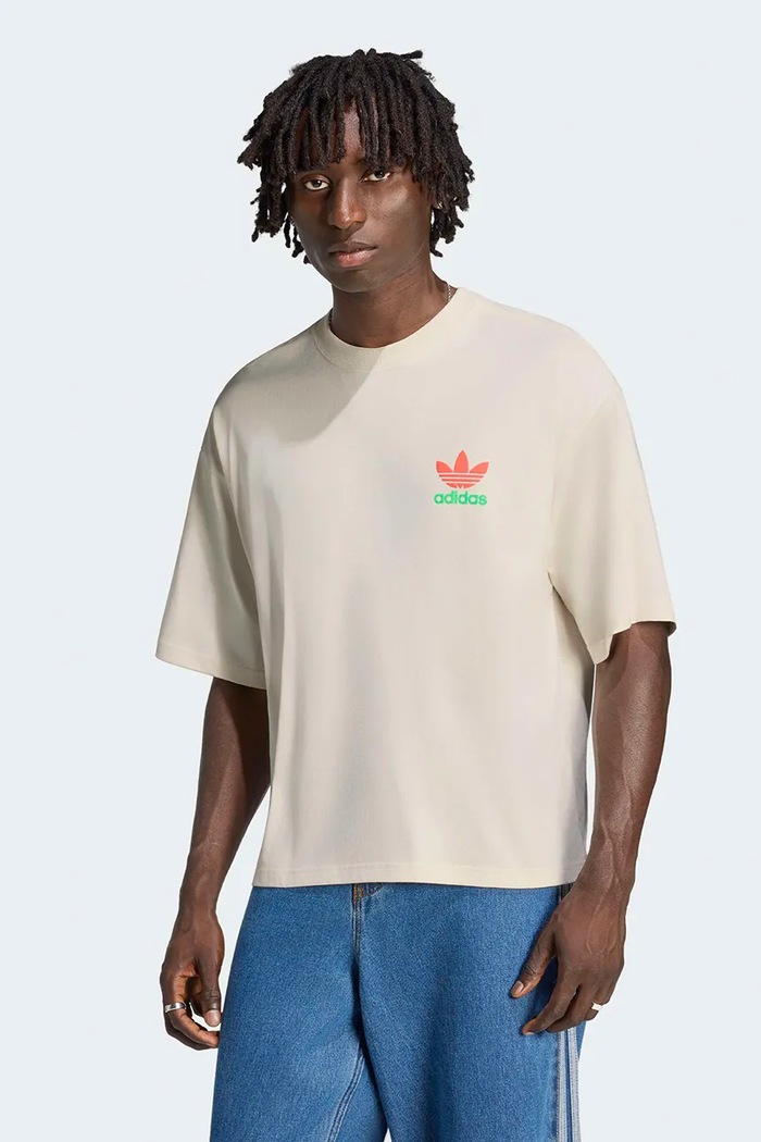 adidas Originals T-shirt męski bawełniany 70s GFX LI2482 beżowy AW26