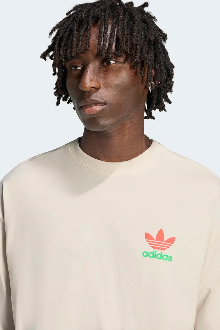 T-shirt męski bawełniany 70s GFX adidas Originals LI2482 beżowy