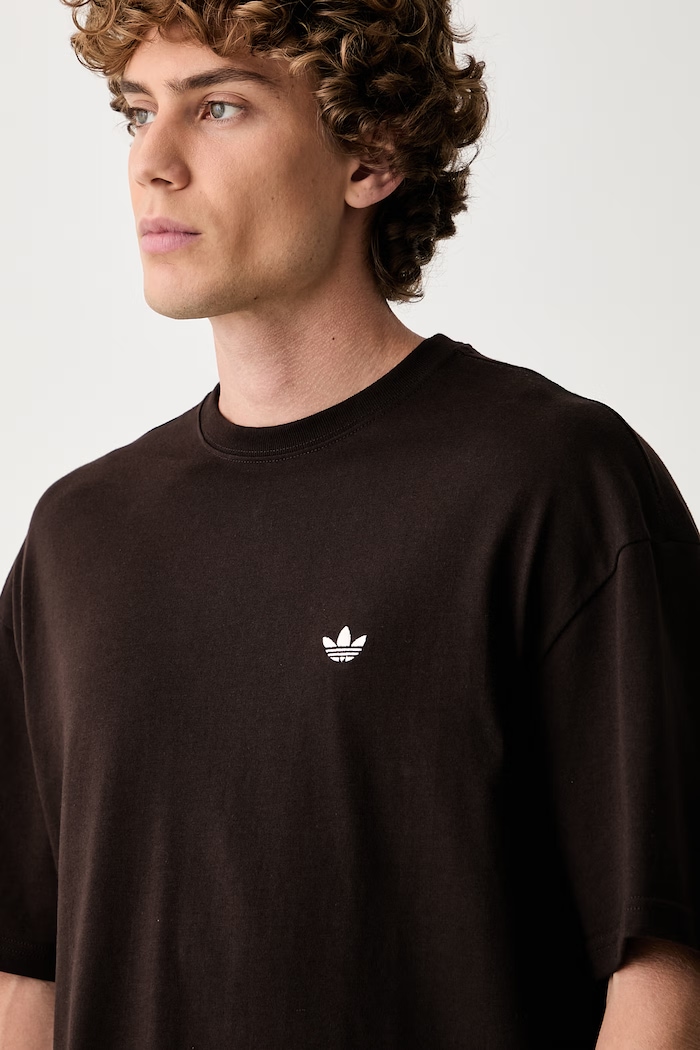 adidas Originals T-shirt oversize męski bawełniany NCLR Loose brązowy LI2477
