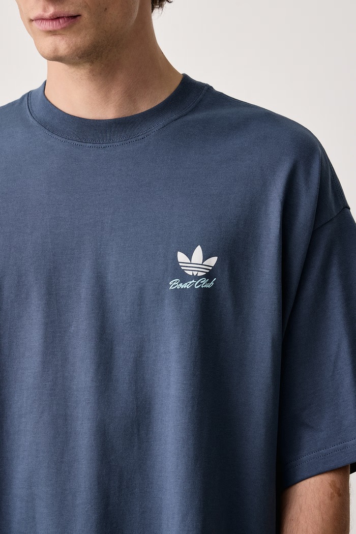 T-shirt męski bawełniany Postcard adidas Originals LI2487 niebieski