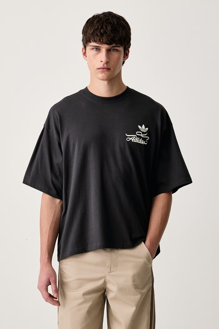 Odzież adidas Originals T-shirt męski bawełniany Record GFX LI2485 czarny