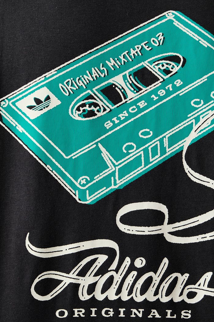 T-shirt męski bawełniany Record GFX adidas Originals czarny LI2485