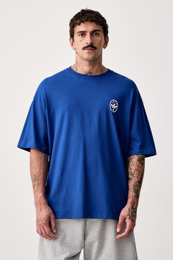 Odzież adidas Originals T-shirt męski bawełniany Koi GFX LI2479 granatowy