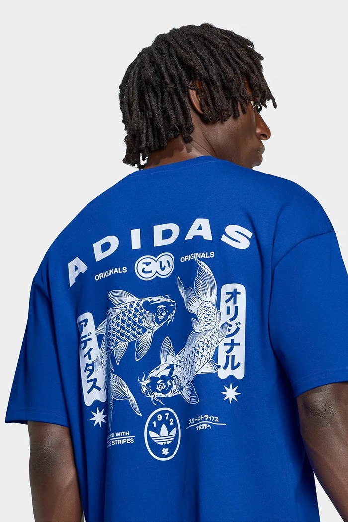 T-shirt męski bawełniany Koi GFX adidas Originals granatowy LI2479