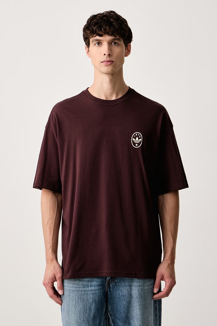 Odzież adidas Originals T-shirt męski bawełniany Koi GFX LI2478 brązowy