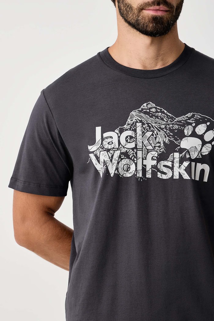T-shirt męski bawełniany Jack Wolfskin A65910 czarny