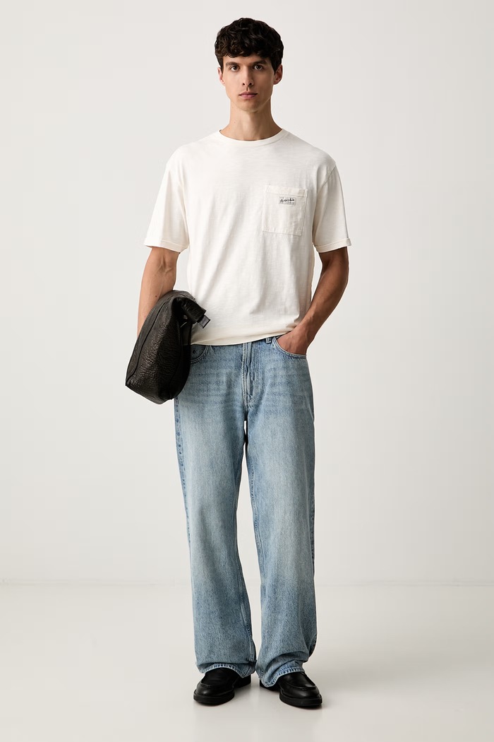 Scotch & Soda T-shirt męski bawełniany 184696 beżowy AW26