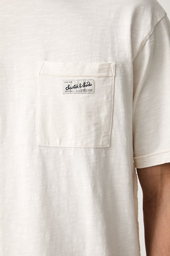 Scotch & Soda T-shirt męski bawełniany 184696 beżowy