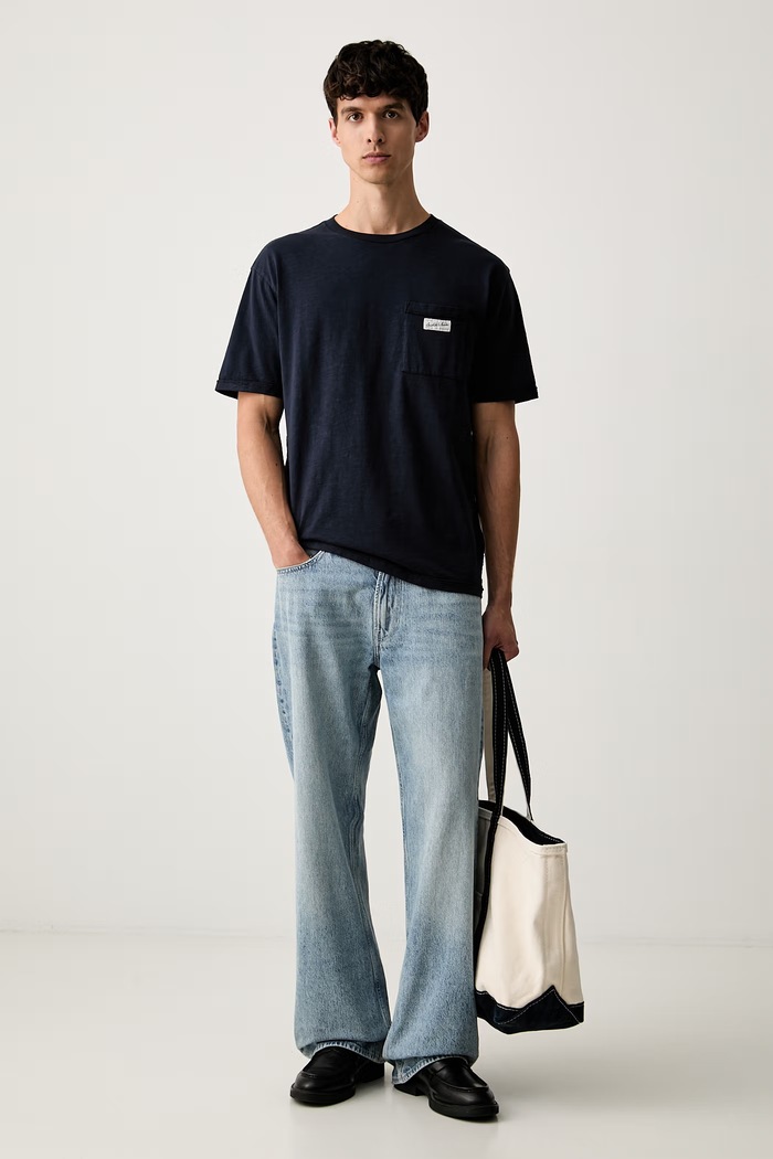 Scotch & Soda T-shirt męski bawełniany 184696 granatowy AW26