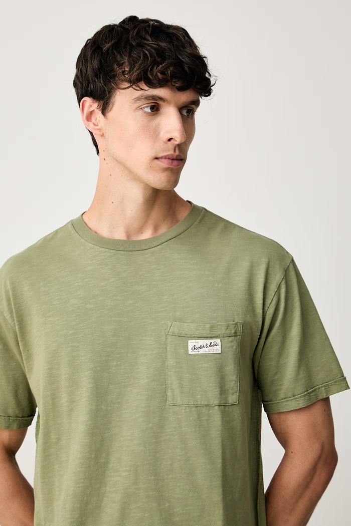 Scotch & Soda T-shirt męski bawełniany zielony 184696