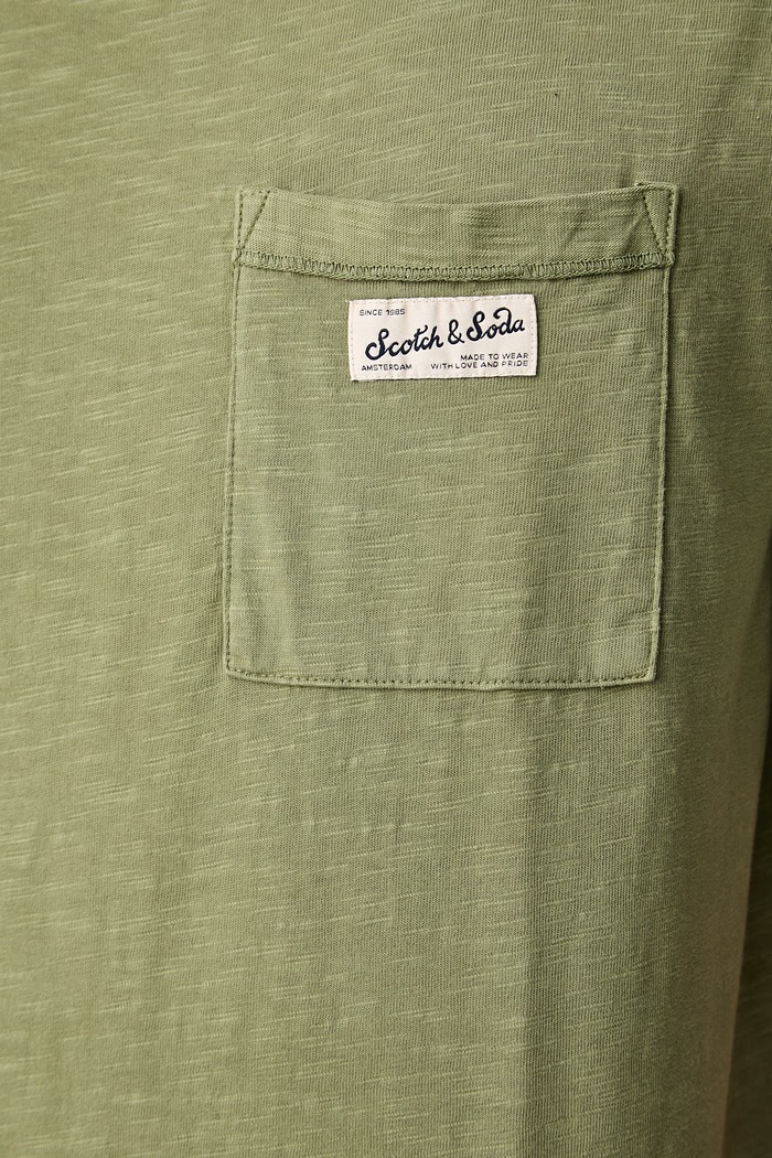 Scotch & Soda T-shirt męski bawełniany 184696 zielony