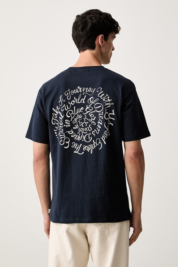 Scotch & Soda T-shirt męski bawełniany granatowy 184292