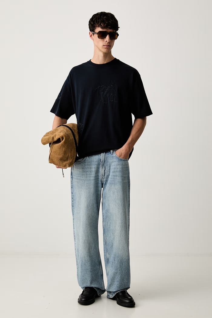 Scotch & Soda T-shirt męski bawełniany 183588 granatowy AW26