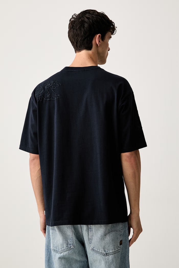 Odzież Scotch & Soda T-shirt męski bawełniany 183588 granatowy