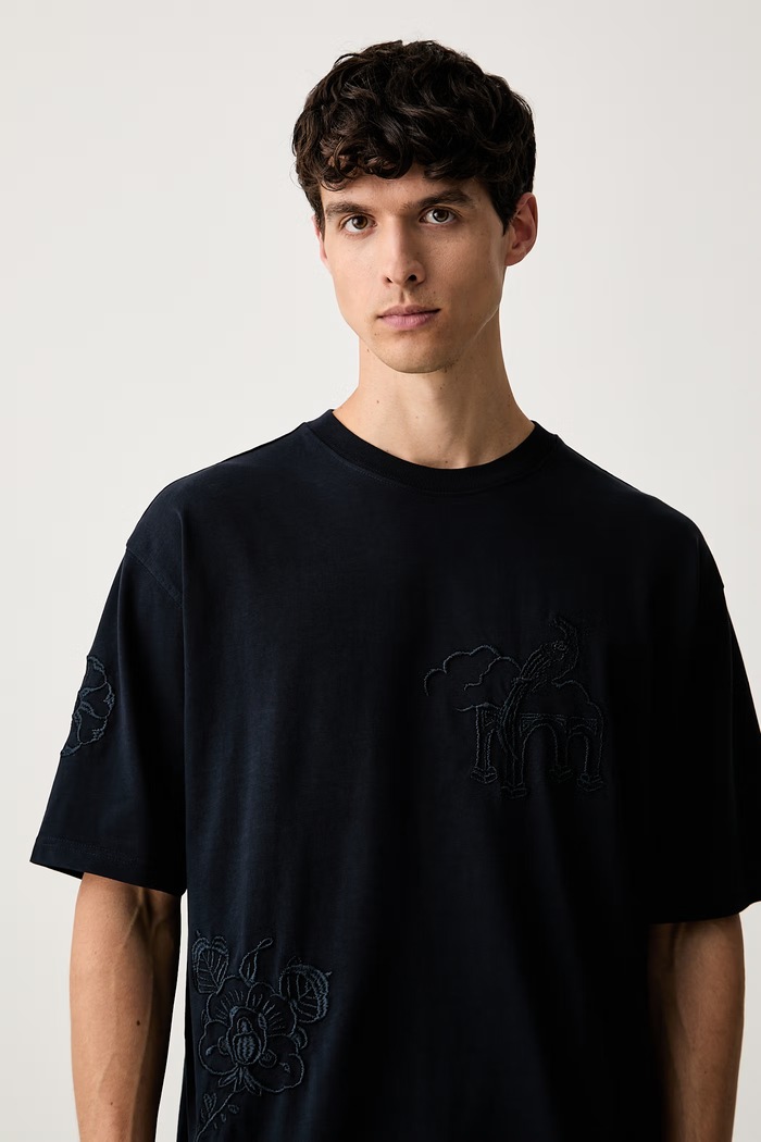 Scotch & Soda T-shirt męski bawełniany granatowy 183588