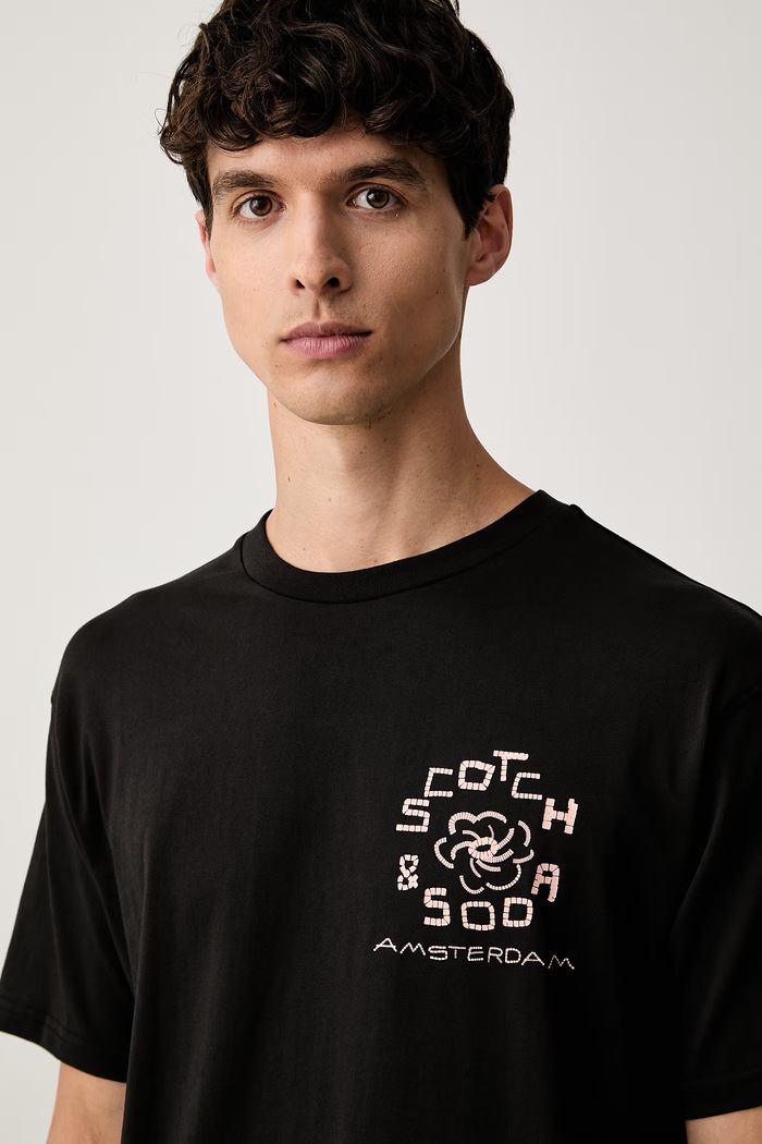Scotch & Soda T-shirt męski bawełniany czarny 183585