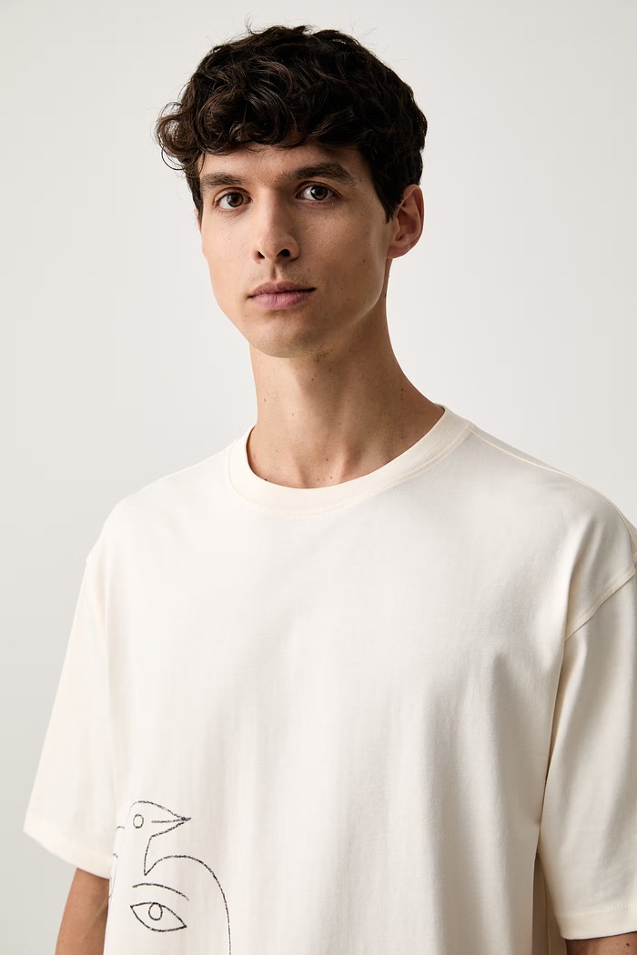 Scotch & Soda T-shirt męski bawełniany beżowy 183584