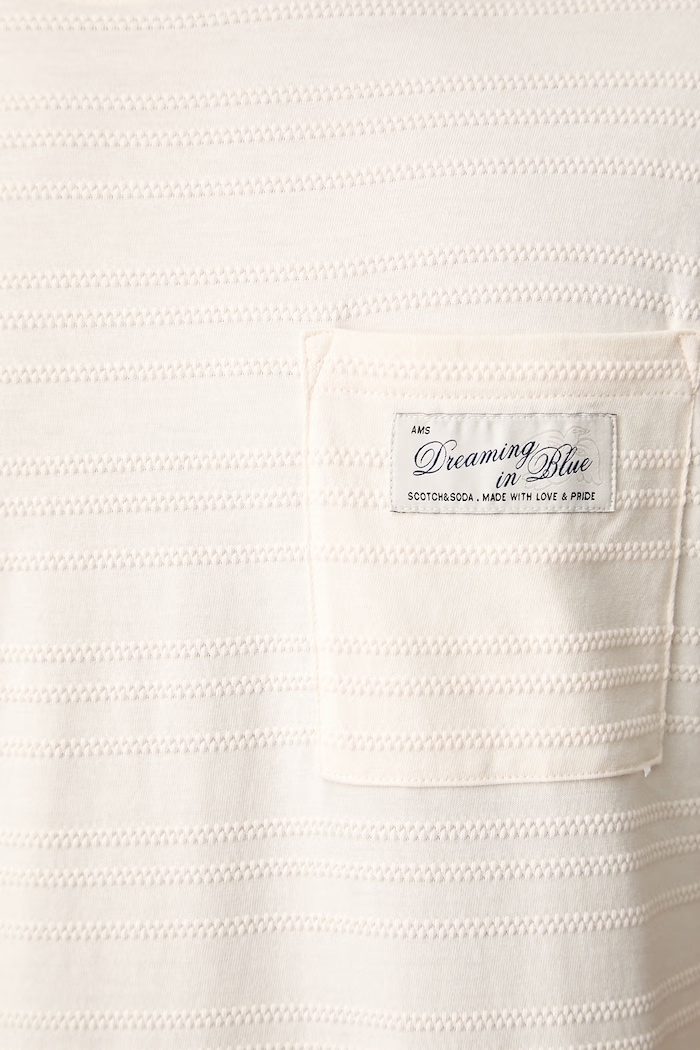 Scotch & Soda T-shirt męski bawełniany 183581 beżowy