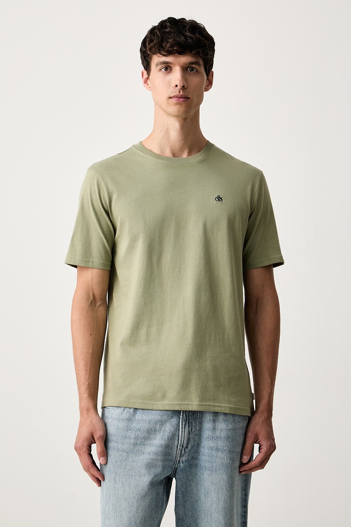 Scotch & Soda T-shirt męski bawełniany zielony 183578