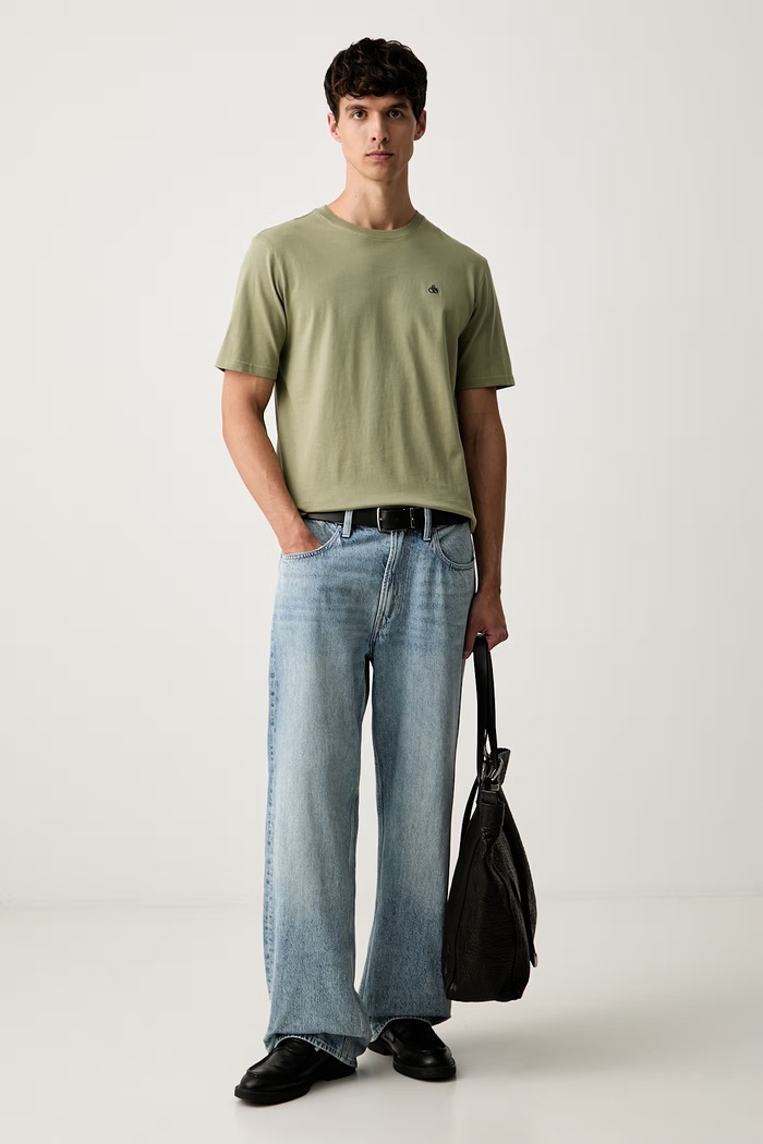 Scotch & Soda T-shirt męski bawełniany 183578 zielony AW26