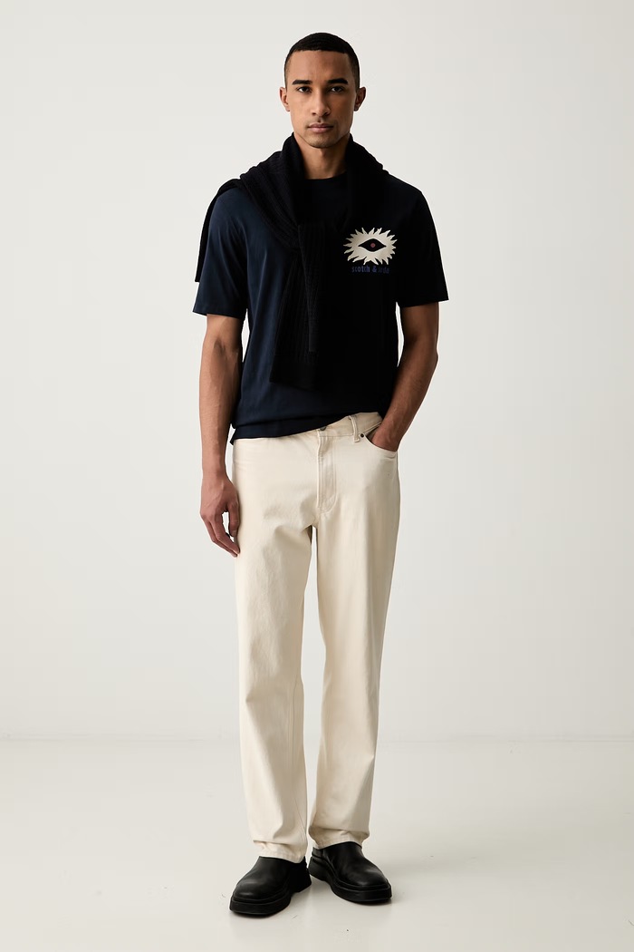 Scotch & Soda T-shirt męski bawełniany 183358 granatowy AW26