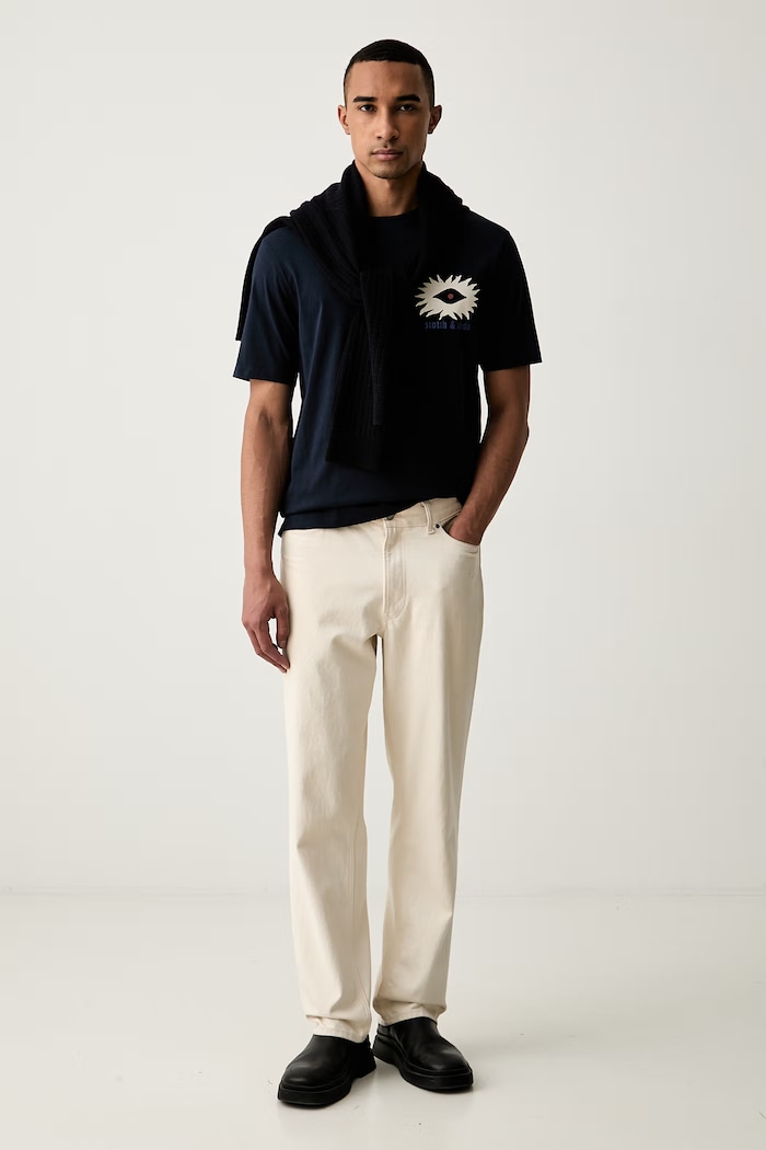 Scotch & Soda T-shirt męski bawełniany 183358 granatowy AW26