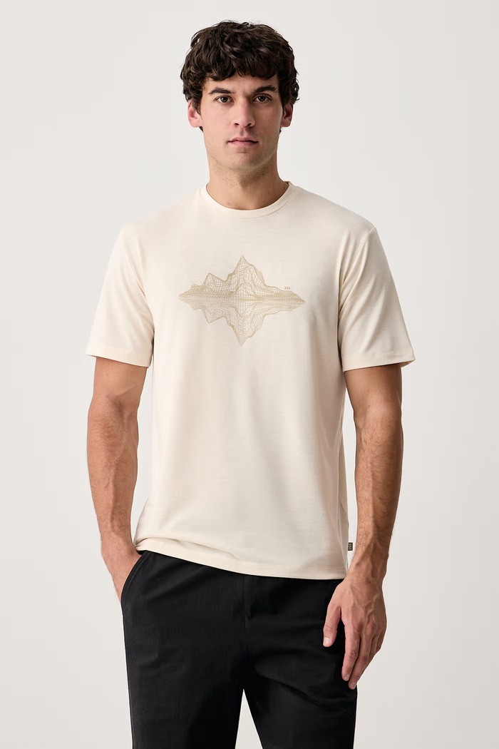Helly Hansen T-shirt trekkingowy męski SKOG RECYCLED GRAPHIC beżowy 63082.034