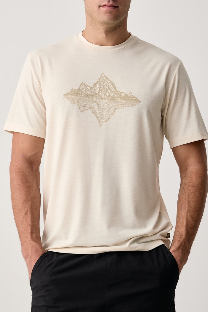 T-shirt trekkingowy męski SKOG RECYCLED GRAPHIC Helly Hansen 63082.034 beżowy