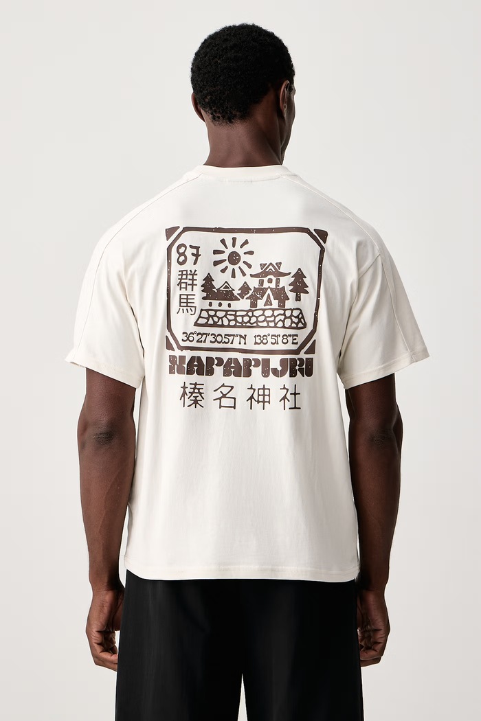 Napapijri T-shirt męski bawełniany Teza beżowy NP0A8BDRN1A1