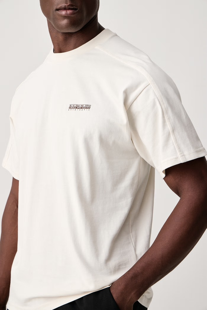 T-shirt męski bawełniany Teza Napapijri NP0A8BDRN1A1 beżowy