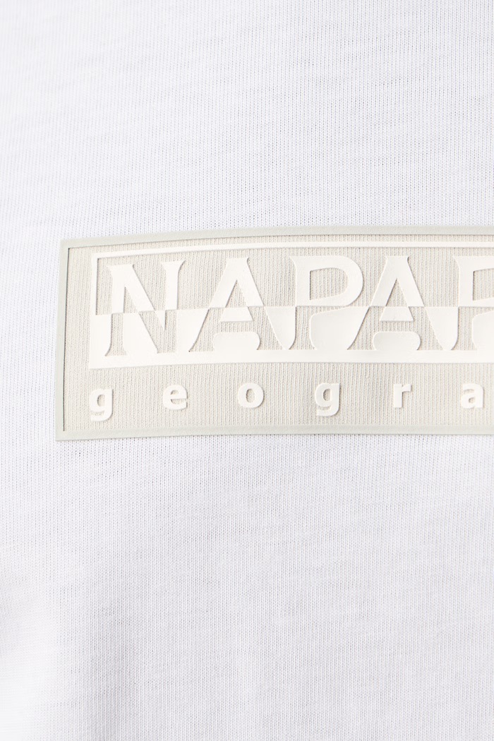 T-shirt męski bawełniany Box Logo Napapijri biały NP0A4IFL0021