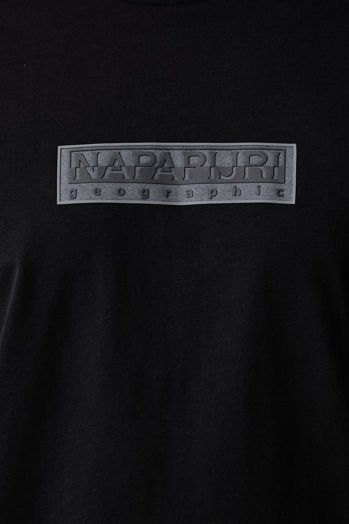 T-shirt męski bawełniany Box Logo Napapijri czarny NP0A4IFL9411