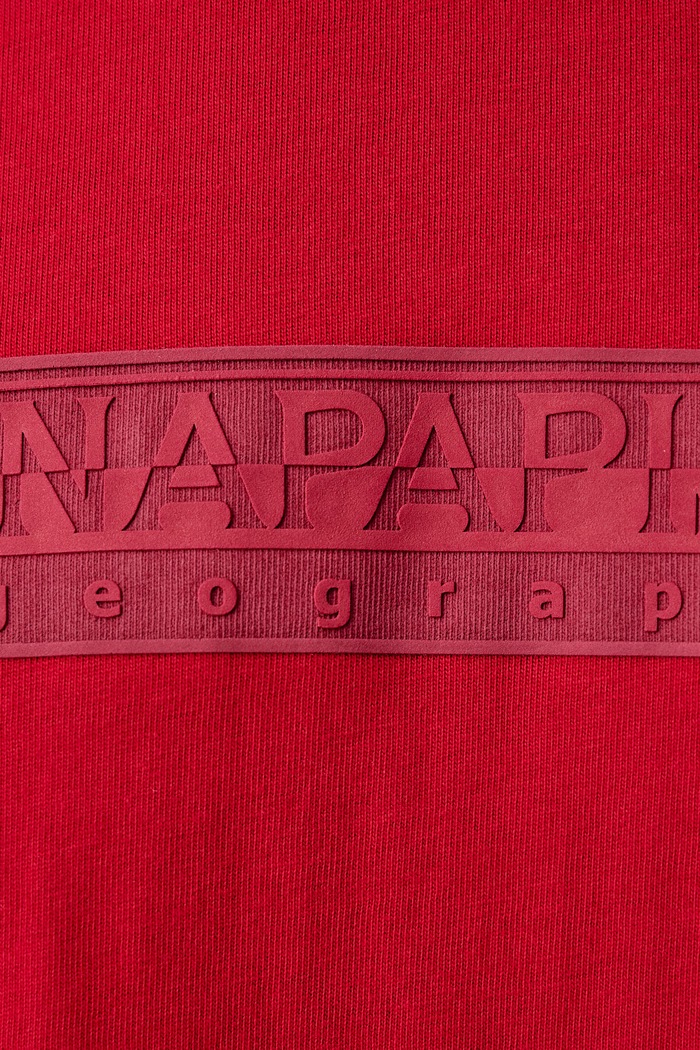 T-shirt męski bawełniany Box Logo Napapijri czerwony NP0A4IFLR1F1