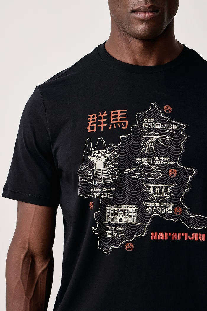 T-shirt męski bawełniany Sunda Napapijri NP0A8B3M9411 czarny