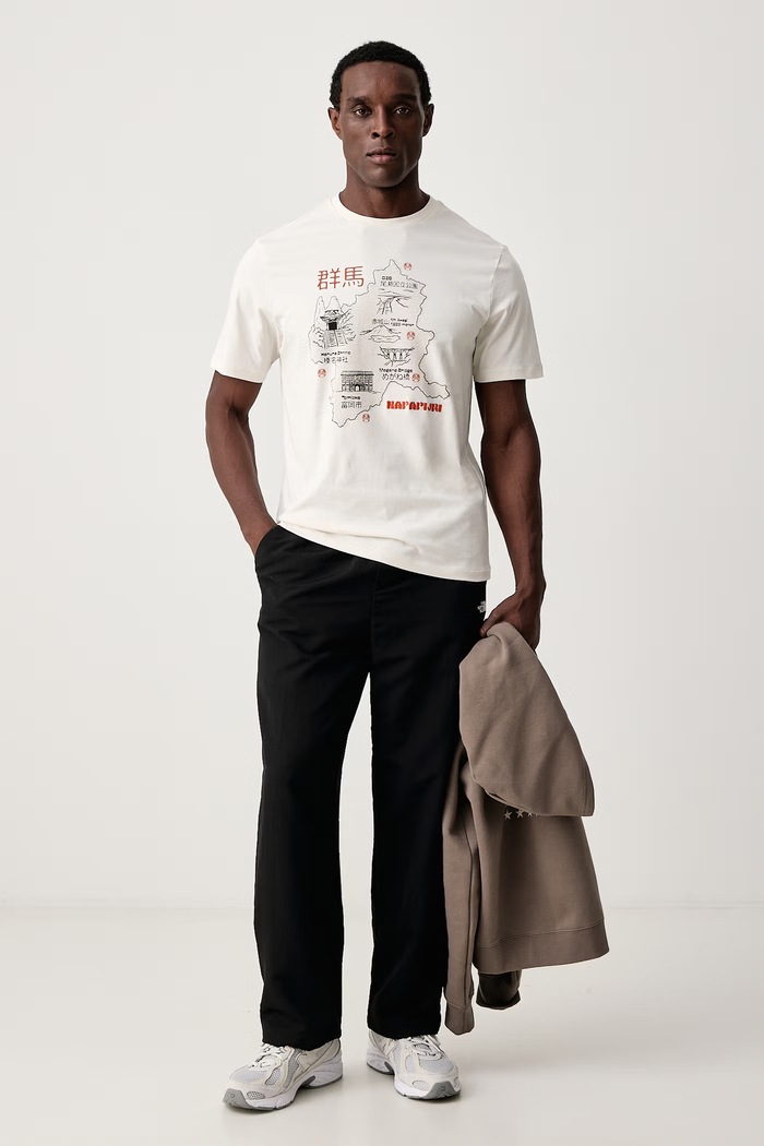 Napapijri T-shirt męski bawełniany Sunda NP0A8B3MFVA1 beżowy AW26