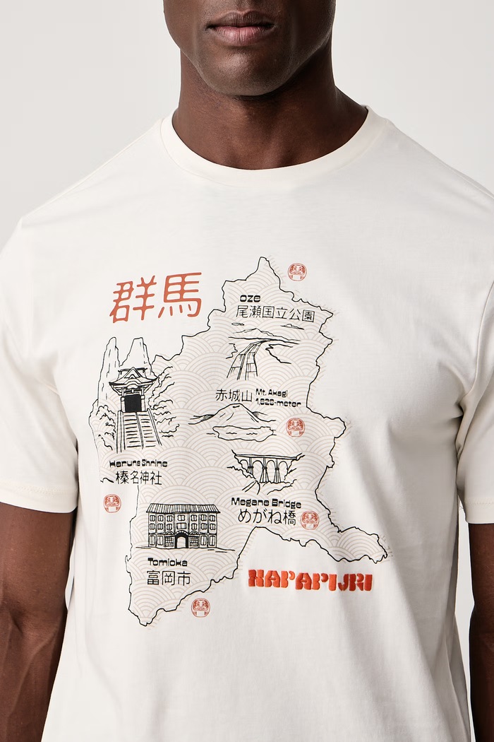 T-shirt męski bawełniany Sunda Napapijri NP0A8B3MFVA1 beżowy