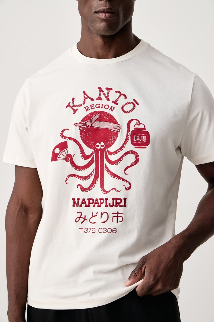 T-shirt męski bawełniany Sunda Napapijri NP0A8B3MFYA1 beżowy