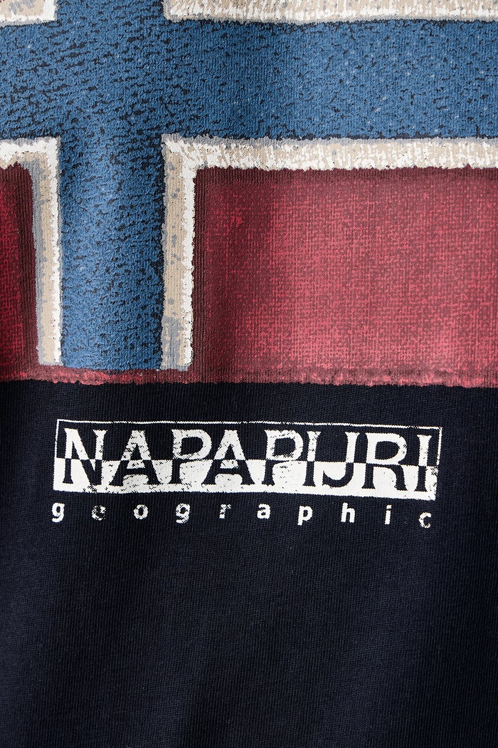 T-shirt męski bawełniany Flag Napapijri granatowy NP0A8A6I1761