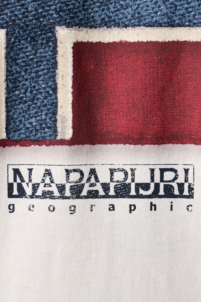 T-shirt męski bawełniany Flag Napapijri beżowy NP0A8A6IN1A1