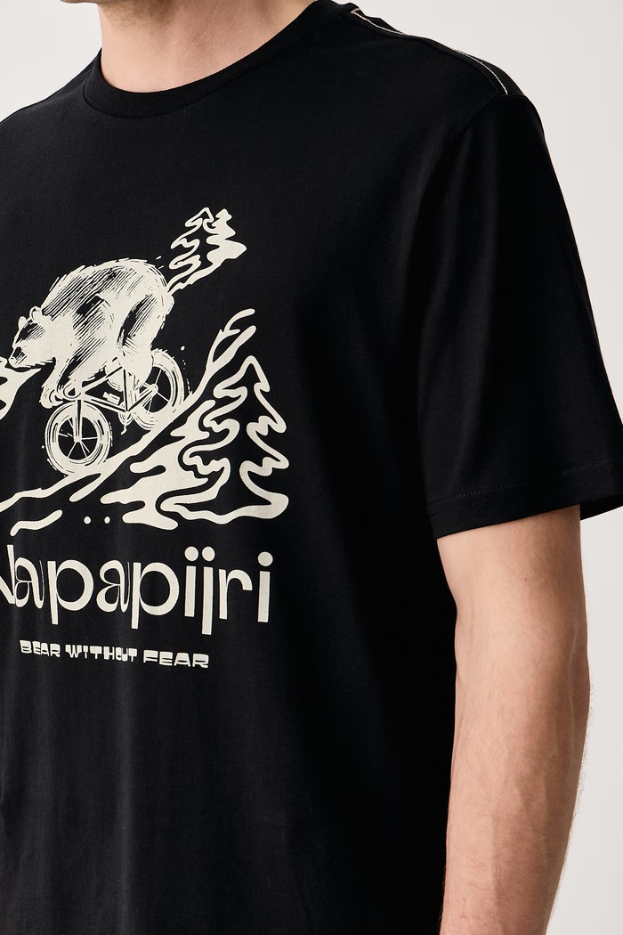 T-shirt męski bawełniany Cabin Napapijri NP0A8B3F9411 czarny