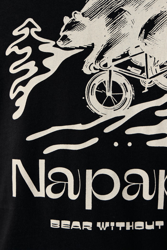T-shirt męski bawełniany Cabin Napapijri czarny NP0A8B3F9411
