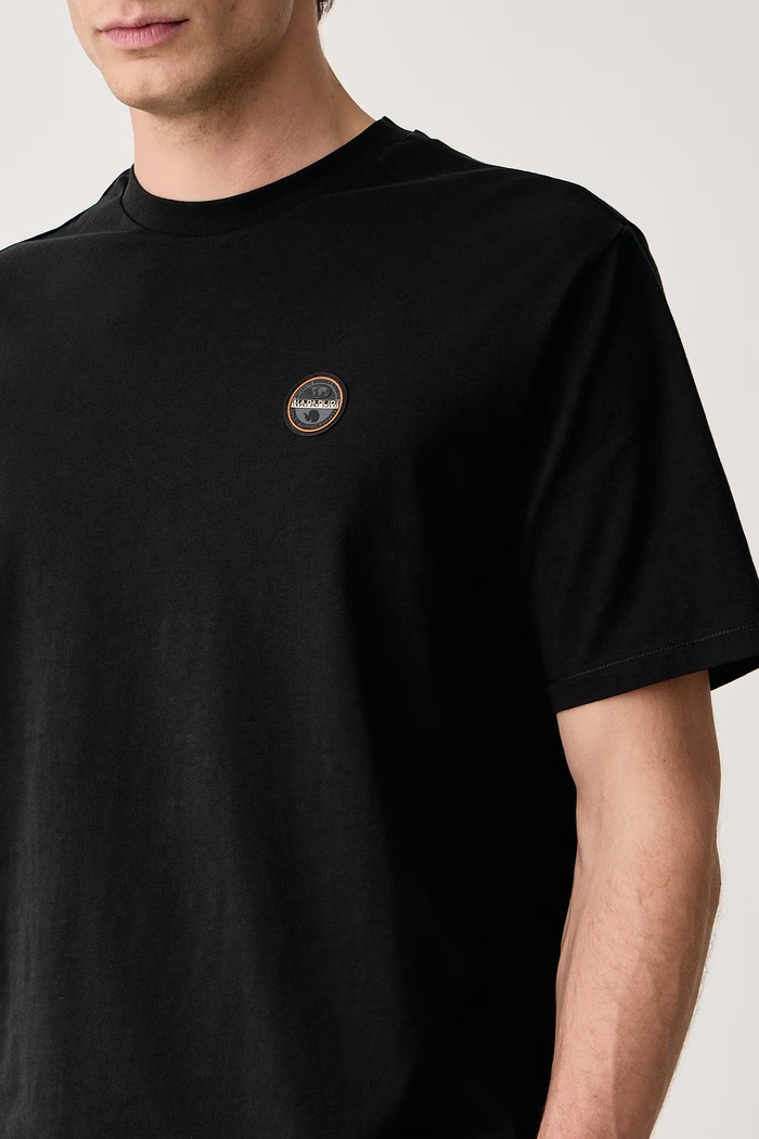 T-shirt męski bawełniany S-Badge Napapijri NP0A89499411 czarny