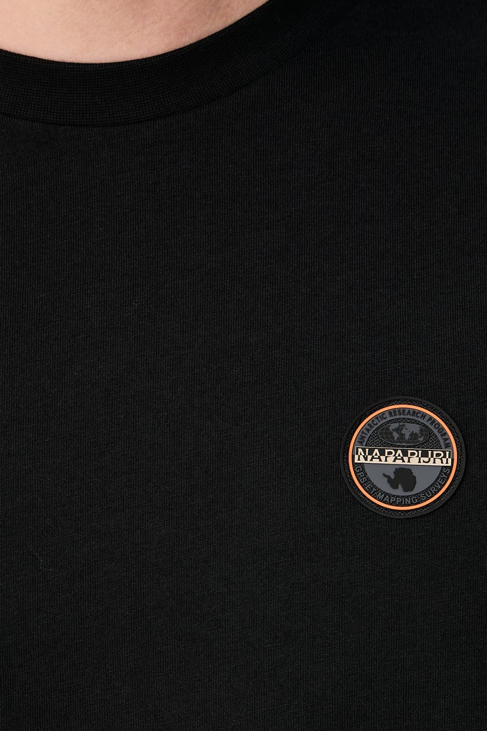 T-shirt męski bawełniany S-Badge Napapijri czarny NP0A89499411