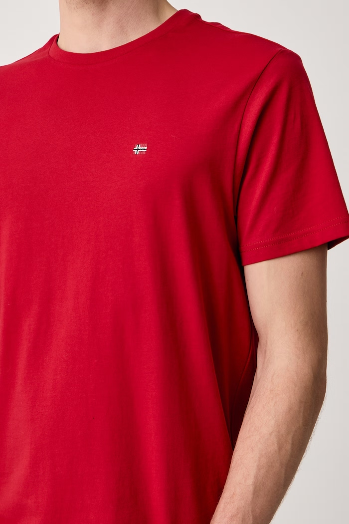 T-shirt męski bawełniany Salis Napapijri NP0A4H8DR1F1 czerwony