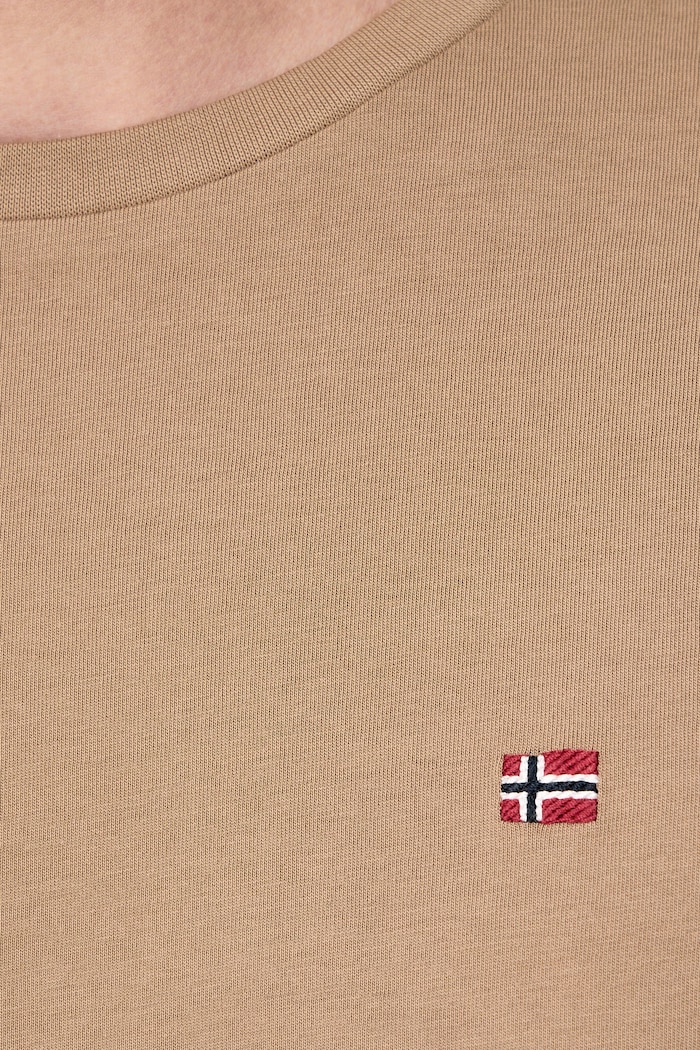 T-shirt basic męski bawełniany Salis Napapijri brązowy NP0A4H8DN7C1
