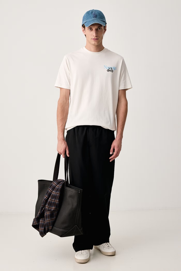 Napapijri T-shirt męski bawełniany Swhol NP0A8AU6FYA1 beżowy AW26