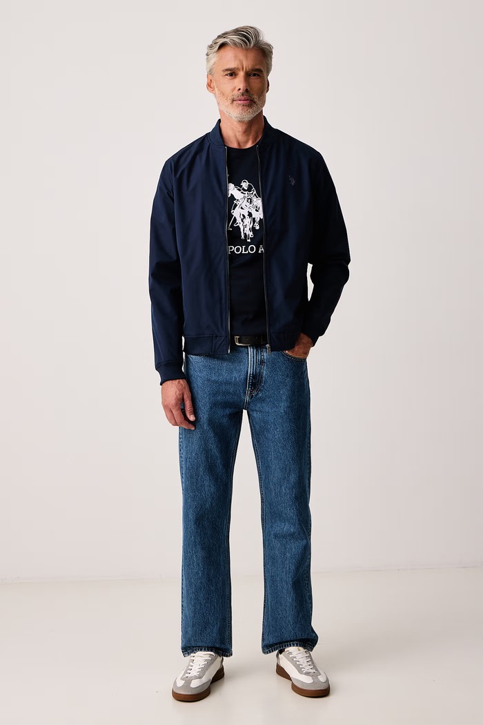U.S. Polo Assn. Kratka majica moška bombažna LARGE DHM MUP5497 mornarsko modra AW26