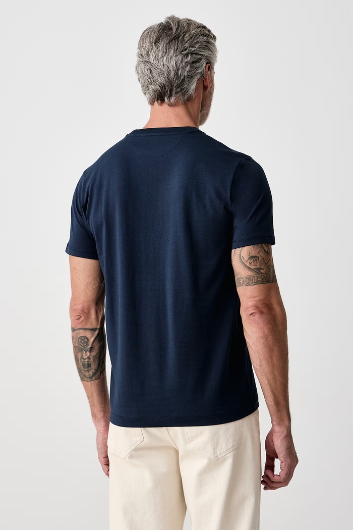 Odzież Hackett London T-shirt męski bawełniany HM5000150 granatowy