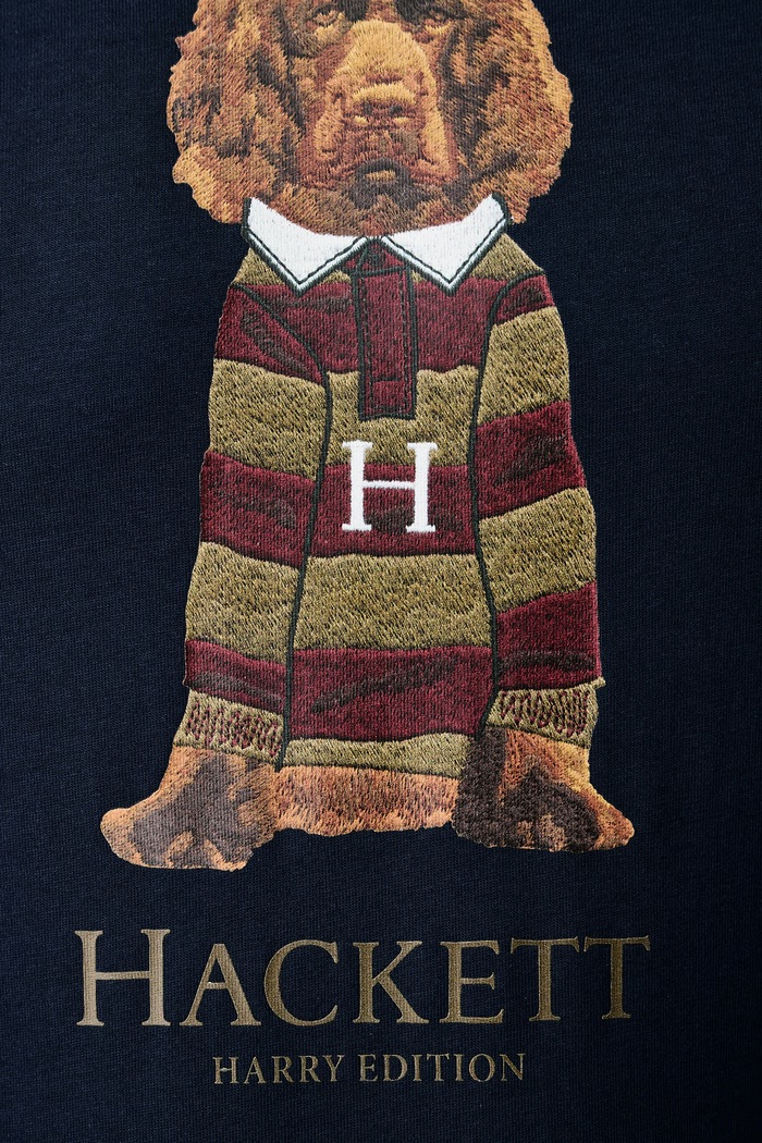 T-shirt męski bawełniany Hackett London granatowy HM5000150