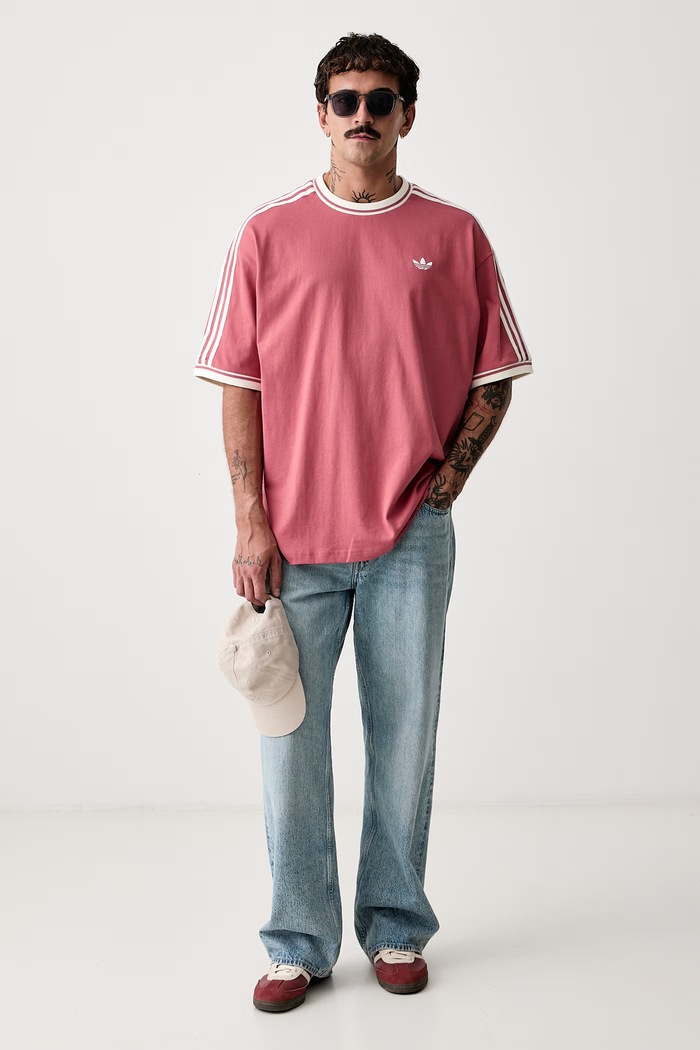 adidas Originals T-shirt męski bawełniany KW5691 różowy AW26